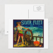 Silver Fleet Orange LabelMentone（カリフォルニア州） ポストカード (正面/裏面)