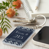 Silver Fleur di Lisのホテルの部屋Keychain キーホルダー (正面右)