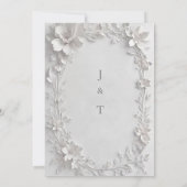 Silver Floral Embossed Wedding Invitation 招待状 (裏面)