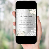 Silver Florals Invitación Bodas de Diamante 招待状