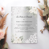 Silver Florals Invitación Bodas de Diamante 招待状