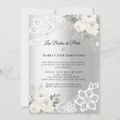 Silver Florals Invitación Bodas de Plata 招待状 (正面)