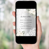Silver Florals Invitación Bodas de Plata 招待状