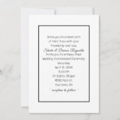 Silver Flowers On Black Wedding Vow Renewal  招待状 (裏面)