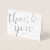 Silver Foil 結婚's Thank You with Photo 箔カード (正面)