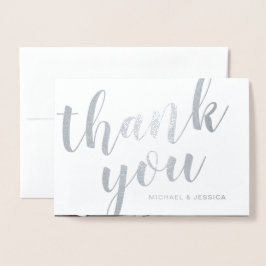 Silver Foil 結婚's Thank You with Photo 箔カード