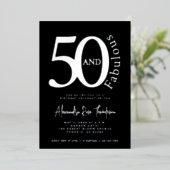 Silver Foil 50 and Fabulous 50th Birthday Party 箔招待状 (立ち正面)