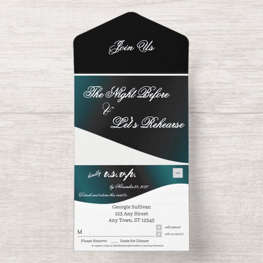 Silver Foil All in One Rehearsal Invitation オールインワン招待状 (内側)