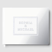 Silver Foil Guest Book Editable Elegant Winter ゲストブック (正面)