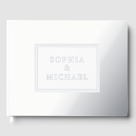 Silver Foil Guest Book Editable Elegant Winter ゲストブック