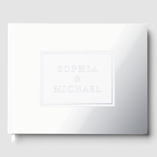 Silver Foil Guest Book Editable Elegant Winter ゲストブック (正面)