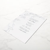 Silver Foil Ivy両親組結婚み 箔招待状 (回転した状態)