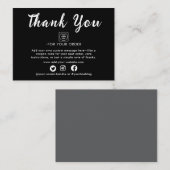 Silver Foil Script Thank You Note Card エンクロージャーカード (正面/裏面)