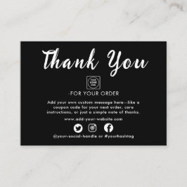 Silver Foil Script Thank You Note Card エンクロージャーカード