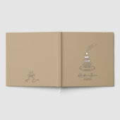 Silver Foil Taupe Champagne Tower Wedding ゲストブック (全面)