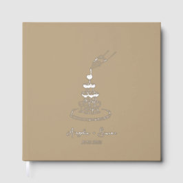 Silver Foil Taupe Champagne Tower Wedding ゲストブック