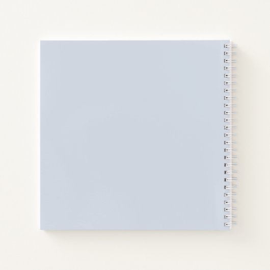 Silver Frame Blue Bow Baptism Square Guest Book ノートブック (裏面)