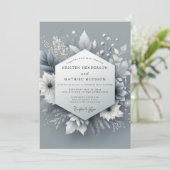 Silver Frost Botanical Wedding 招待状 (スタンド正面)
