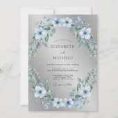 Silver Frosty Winter Wedding 招待状 (正面)