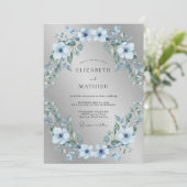 Silver Frosty Winter Wedding 招待状 (スタンド正面)