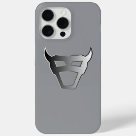 Silver Geometric Bull Chrome Look logo iPhone 15 Pro Maxケース