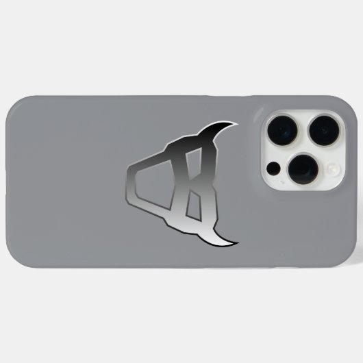 Silver Geometric Bull Chrome Look logo Case-Mate iPhoneケース (裏面 (横))