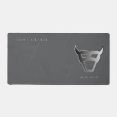 Silver Geometric Bull Pro Gamer Mousepad デスクマット (正面)