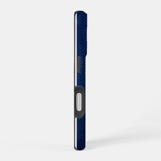 Silver Geometric Tiger Blue Snakeskin iPhone 16  16ケース (右側面)