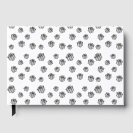 Silver Gift Boxes Elegant Holiday Premium Party ゲストブック