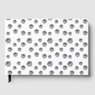 Silver Gift Boxes Elegant Holiday Premium Party ゲストブック