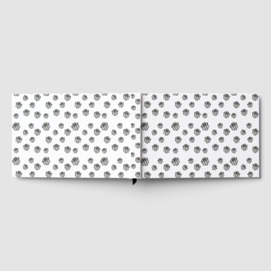 Silver Gift Boxes Elegant Holiday Premium Party ゲストブック (全面)