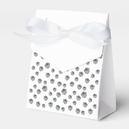 Silver Gift Boxes Elegant Holiday Premium Party フェイバーボックス (正面サイド)