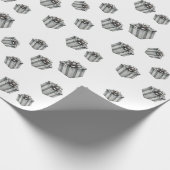 Silver Gift Boxes Elegant Holiday Premium Party ラッピングペーパー (角)
