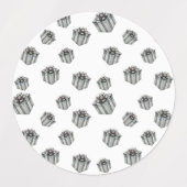 Silver Gift Boxes Elegant Holiday Premium Party ラベル (デザイン2)