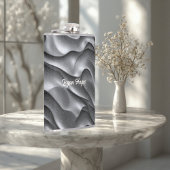 Silver Glamour Luxury Bling Metallic Waves Glitter フラスク