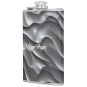 Silver Glamour Luxury Bling Metallic Waves Glitter フラスク (左)