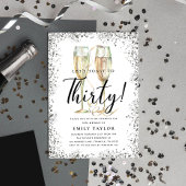 Silver Glitter 30th Birthday Party 招待状