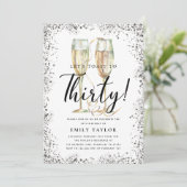 Silver Glitter 30th Birthday Party 招待状 (スタンド正面)