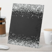 Silver Glitter Black Blank 台座サイン (インサイチュ)