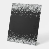 Silver Glitter Black Blank 台座サイン (正面)