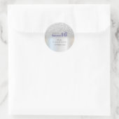 Silver Glitter Bokeh Sweet 16 Crown ラウンドシール (バッグ)