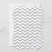 Silver Glitter Chevron Baby Shower Invitation Card 招待状 (裏面)