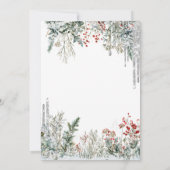 Silver Glitter Drips,Dress Winter Flowers Sweet 16 招待状 (裏面)