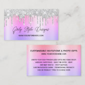 Silver Glitter Drips Multi Ombre Online Store 名刺 (正面/裏面)