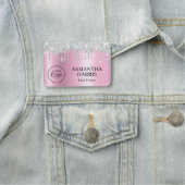 Silver Glitter Drips Pink Shimmer 名札 (インサイチュ)