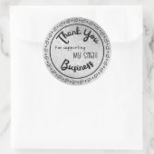 Silver Glitter Effect Thank You Sticker Sheet  ラウンドシール (バッグ)