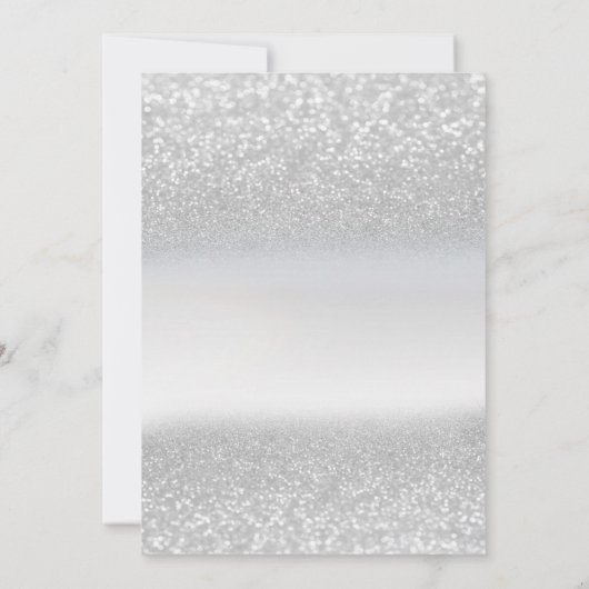 Silver Glitter Eiffel Tower,Glass,Heels 50th 招待状 (裏面)