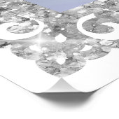 Silver Glitter Frame Blue Bow Baptism Welcome ポスター (コーナー)