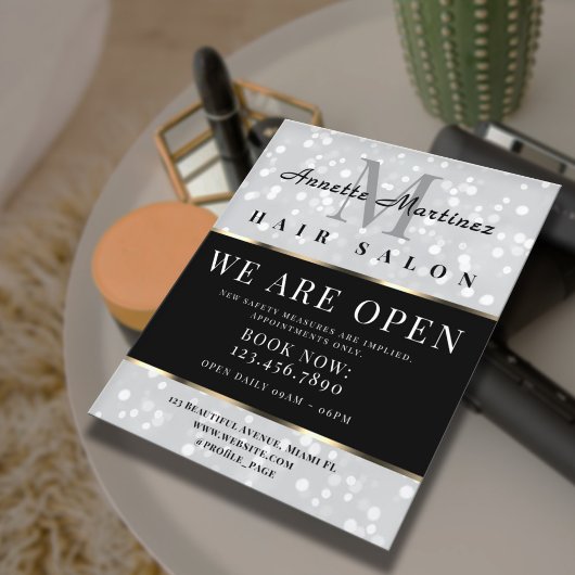 Silver glitter hair salon チラシ