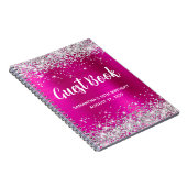 Silver Glitter Hot Pink 18th Birthday Guestbook ノートブック (右側)